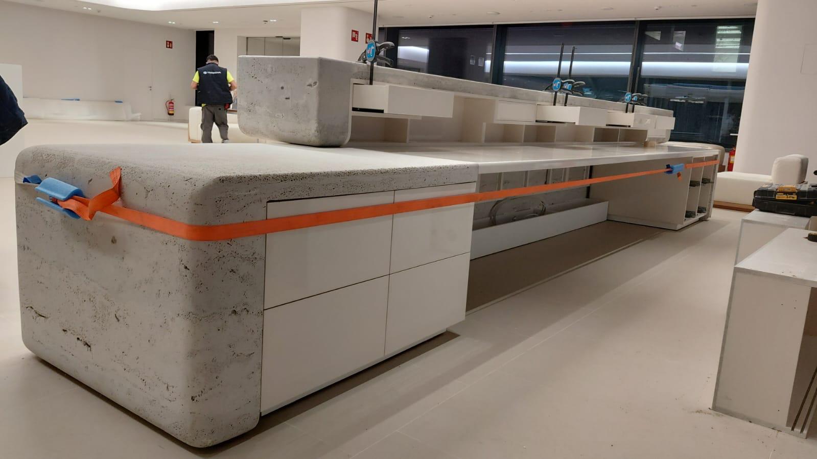 Retail display installation prepared for commercial use